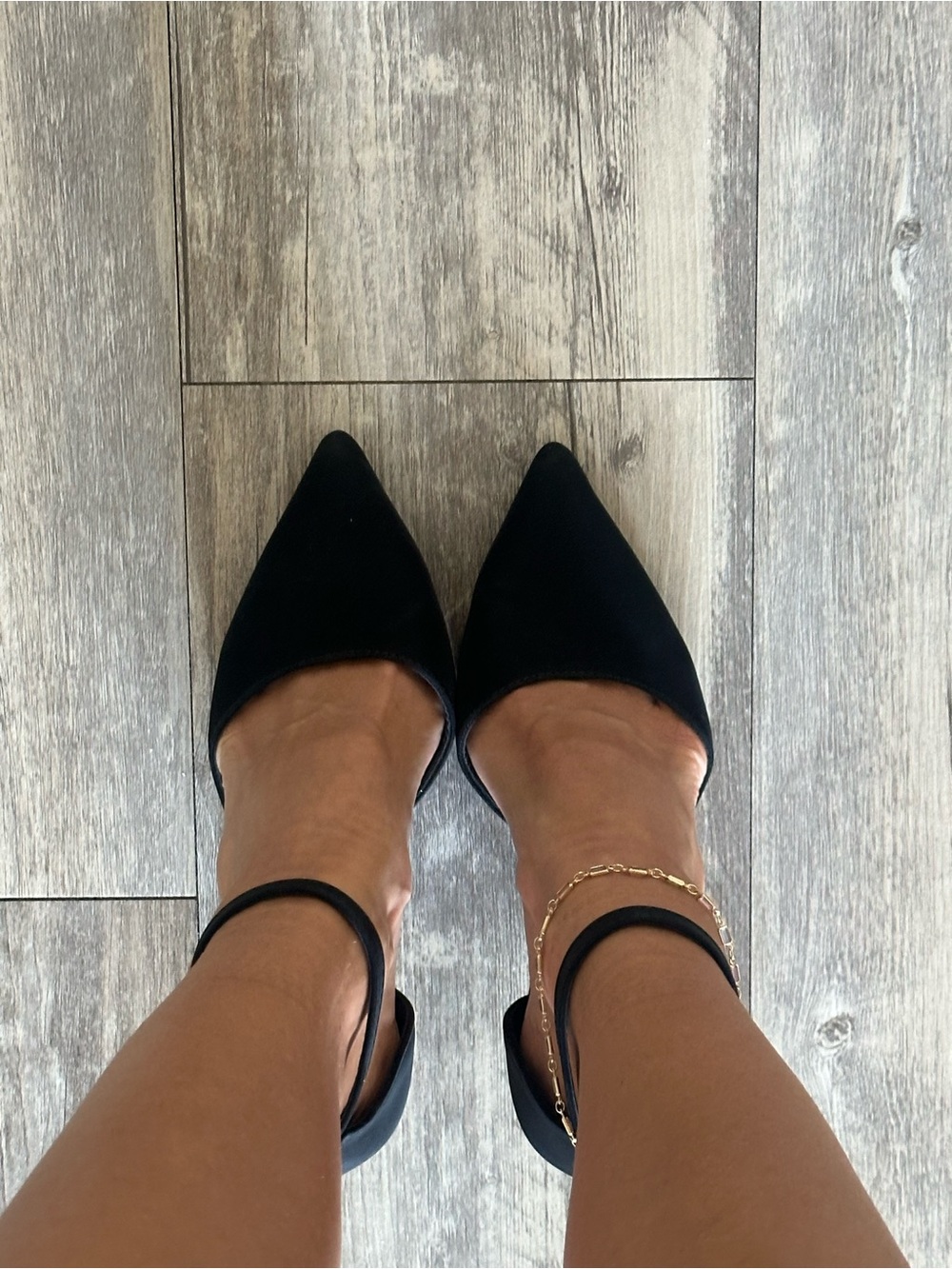 Black Ankle-Strap Pointed Toe Pumps - Picture 3 of 3